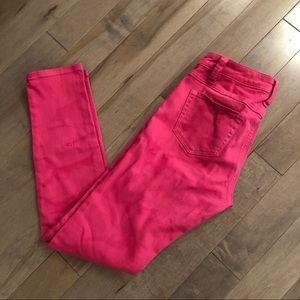 Marbled hot pink skinny jeans size 2